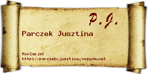 Parczek Jusztina névjegykártya